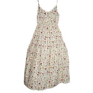 Steve Madden Dress Womens Medium White Floral Spaghetti Strap Maxi Cottagecore